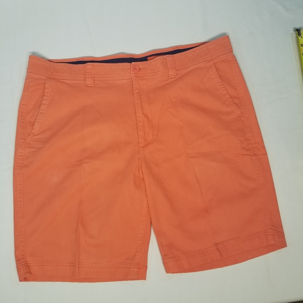 St John's Bay Men Shorts Size 42 Coral Glow Comfort Stretch Flat FrontZipper Fly